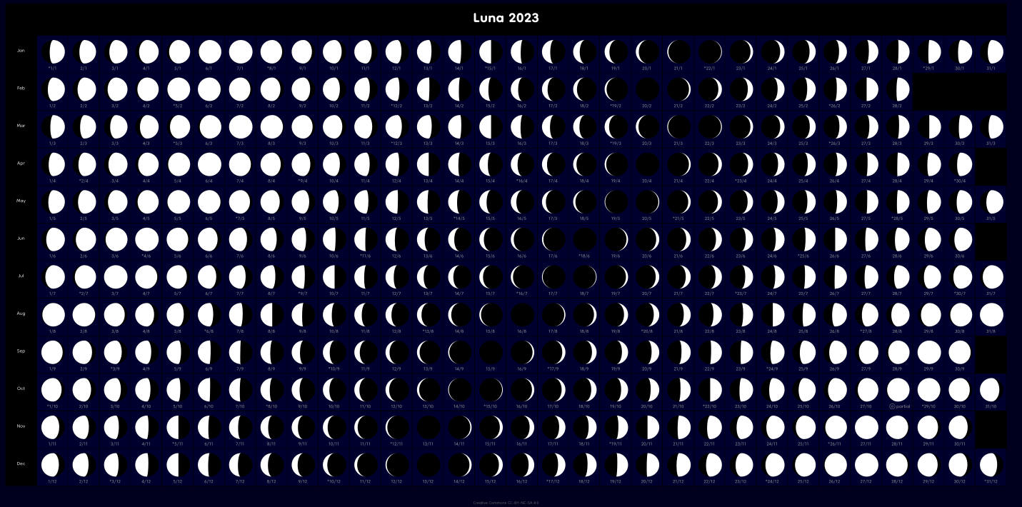 an example of a year moon calendar
